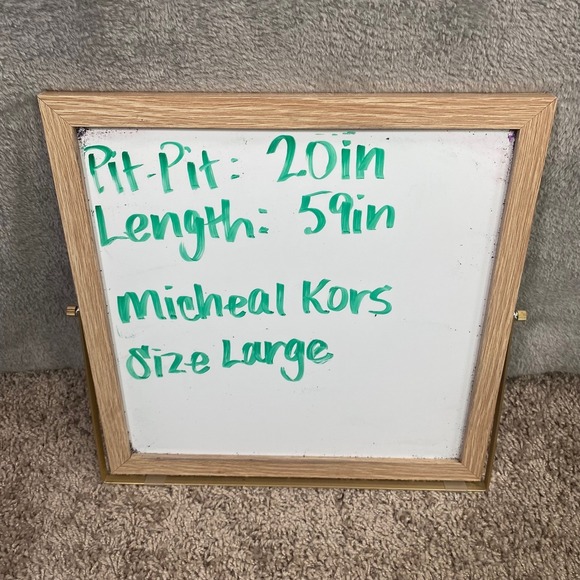 Michael Kors Chambray Denim Shirt Dress Maxi Button Front Large Long Sleeve - Picture 8 of 9